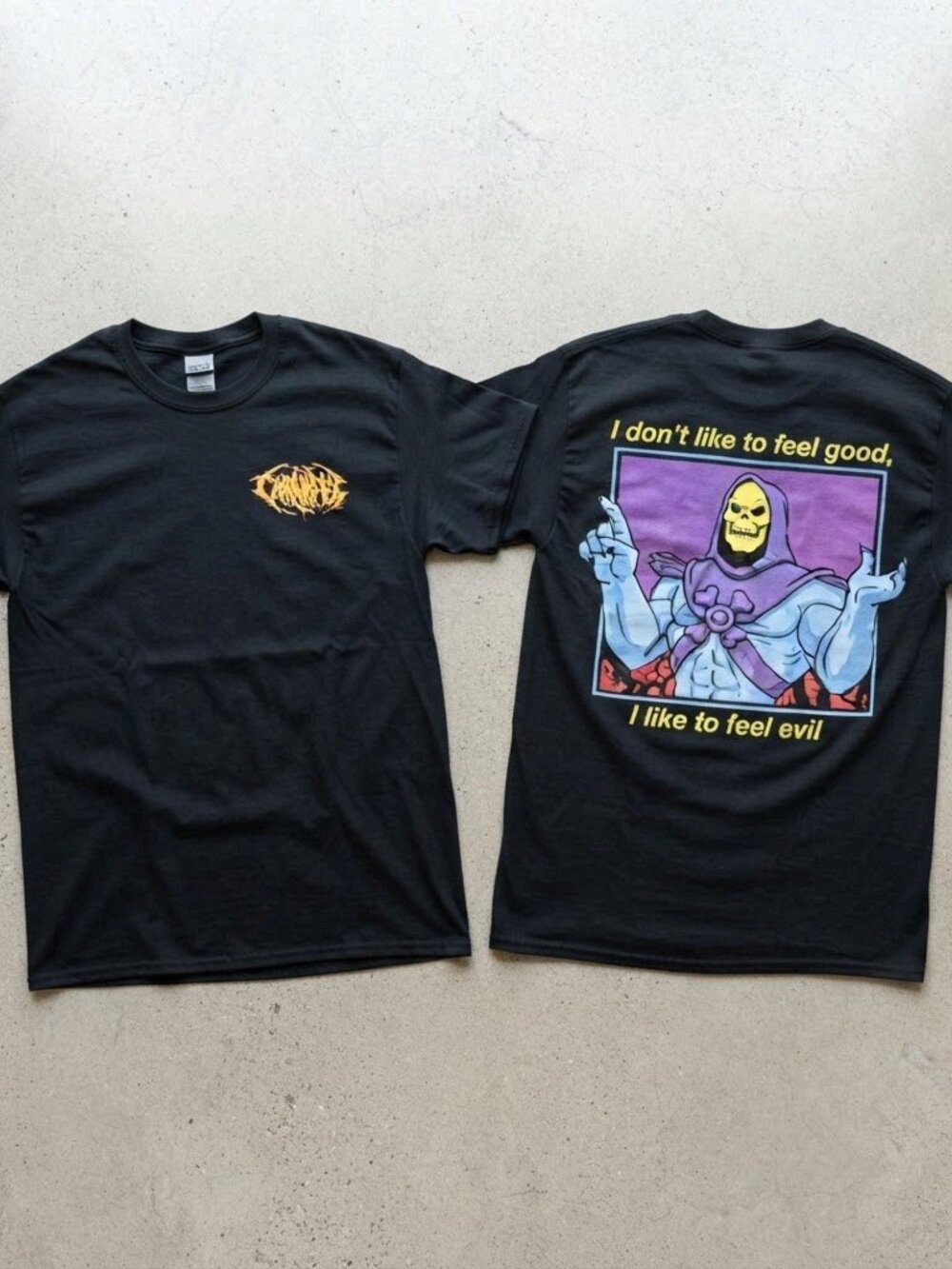 Carnifex Skeletor I Don't Like To Feel Good Black T-Shirt S-4XL